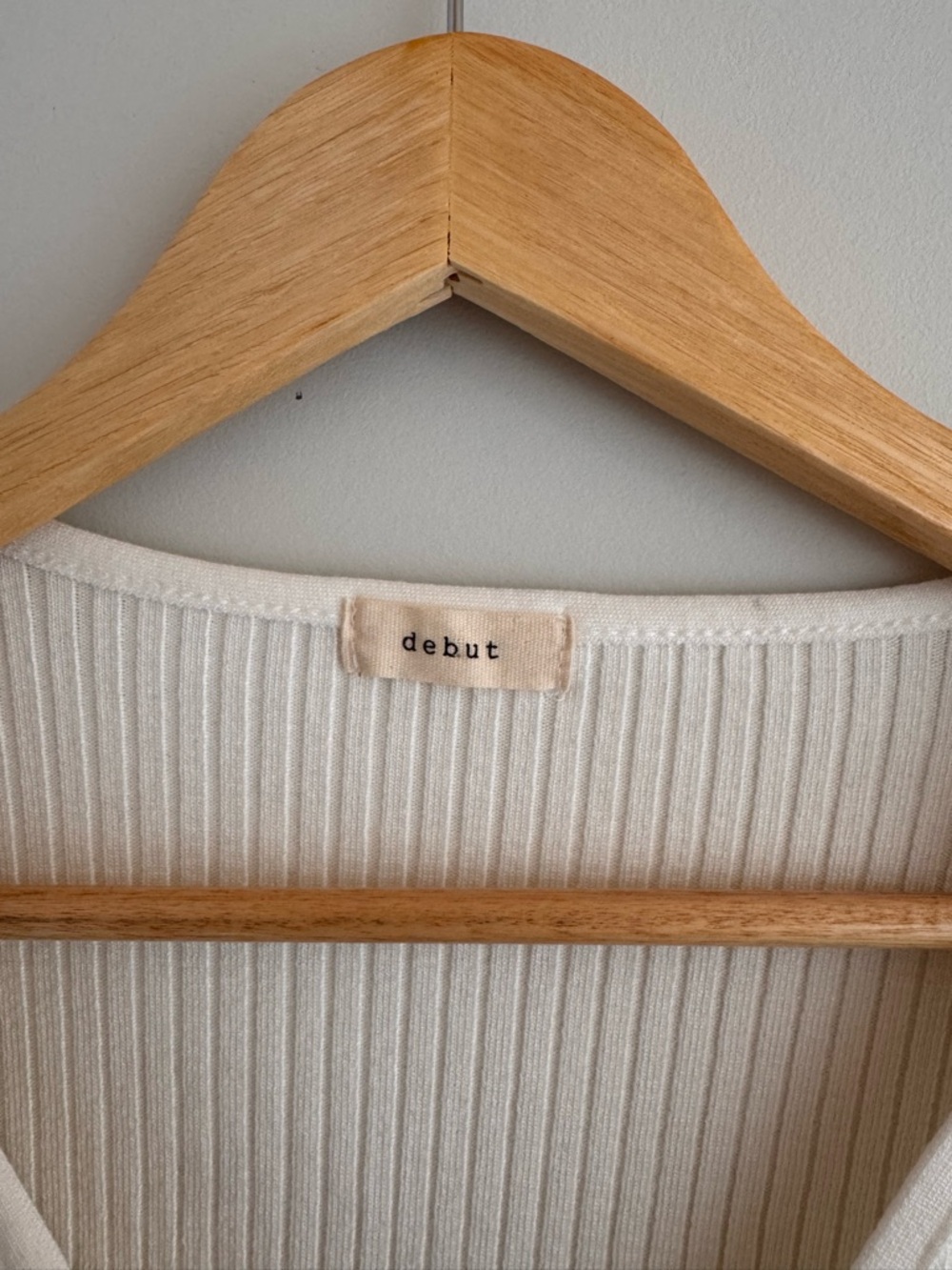 debut Cream Ribbed Knit Top - Picture 2 of 4
